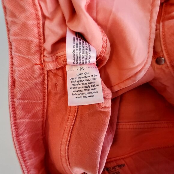 Cat & Jack Coral Orange Womens Size  XL (14) High-Rise Frayed Hem Denim Shorts - Picture 7 of 11